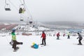 Sorochany Ski resorts with skiing people