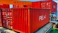 Sorong, 22 December 2023, Containers transported by ship