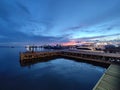 Sorong west papua ship dock at sunset