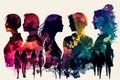 Sorority Women Group Silhouette Generative AI