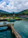 Sorowako Harbor with a tranquil scene Royalty Free Stock Photo