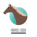 Sorrel Horse Vector Illustration in Flat Design