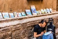 Sorrento, Italy - 2018. Local painter working on the streets of Sorreeno.