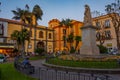 Sorrento, Italy, May 21, 2022: Night view of Piazza Sant'Antonin Royalty Free Stock Photo