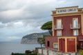 View of the Albergo Lorelei of the tourist city of Sorrento on a morning in November 2023