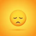 Sorrow emoticon smile icon with shadow for social network design Royalty Free Stock Photo