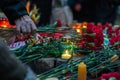 Sorrowful-candles and flowers in the memory of famine-genocide Starvation Holodomor