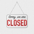 sorry we are closed sign for door Royalty Free Stock Photo