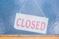 Sorry we are Closed sign in shop window Royalty Free Stock Photo