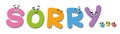 Sorry Comic Letters Colorful Word