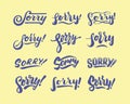 `Sorry` expression vintage hand lettering typography