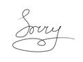 Sorry handwritten text inscription. Modern hand drawing calligraphy. Word illustration black