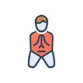 Color illustration icon for Sorry, apologetic and contrite