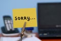 Sorry note Royalty Free Stock Photo