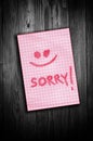 Sorry note Royalty Free Stock Photo