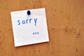 Sorry note Royalty Free Stock Photo