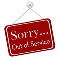 Sorry Out of Service Sign Royalty Free Stock Photo