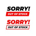 Sorry out of stock sign. Royalty Free Stock Photo