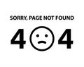 Sorry, page not found 404 error emoticon - isolated vector illustration Royalty Free Stock Photo