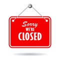 Sorry closed sign Royalty Free Stock Photo