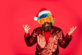 Sorry Santa, Naughty just feels Nice. Bearded man celebrate christmas. Christmas party entertainment. Christmas spirit