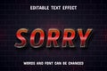 Sorry text - 3d text effect