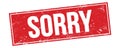 SORRY text on red grungy rectangle stamp Royalty Free Stock Photo