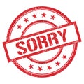 SORRY text written on red vintage stamp Royalty Free Stock Photo