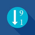Sort by numeric vector icon symbol
