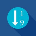 Sort by numeric vector icon symbol