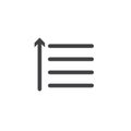 Sort amount up icon set. sort arrow filter button vector symbol in black filled and outlined style