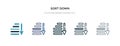 Sort down icon in different style vector illustration. two colored and black sort down vector icons designed in filled, outline,
