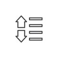 Sort down and up arrows outline icon