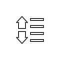 Sort down and up arrows outline icon