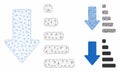 Sort Down Vector Mesh 2D Model and Triangle Mosaic Icon