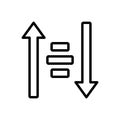 Black line icon for Sort, arrow and filter Royalty Free Stock Photo
