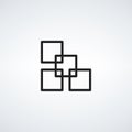 Sort icon, sorting boxes symbol sorting elements linear icon. Stock vector illustration isolated on white background. Royalty Free Stock Photo