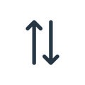 sort icon vector from arrows concept. Thin line illustration of sort editable stroke. sort linear sign for use on web and mobile