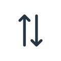 sort icon vector from arrows concept. Thin line illustration of sort editable stroke. sort linear sign for use on web and mobile