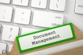 Sort Index Card with Inscription Document Management. 3D. Royalty Free Stock Photo
