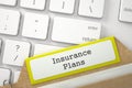 Sort Index Card with Inscription Insurance Plans. 3D.