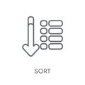 Sort linear icon. Modern outline Sort logo concept on white back