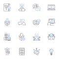 Sort out line icons collection. Organize, Arrange, Order, Categorize, Classify, Systematize, Structure vector and linear