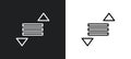 sort outline icon in white and black colors. sort flat vector icon from arrows collection for web, mobile apps and ui