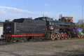 Old Soviet cargo steam locomotive L-3958 Royalty Free Stock Photo