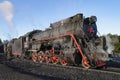 Soviet steam locomotive L-2344 close-up. Sortavala station