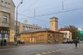 SORTAVALA, RUSSIA, Photo of Karelskaya Street and the building of the former fire station