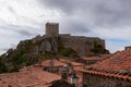 Sortelha medieval castle on a very cloudy day