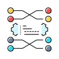 sorting algorithm color icon vector illustration