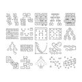 sorting algorithm data filter icons set vector